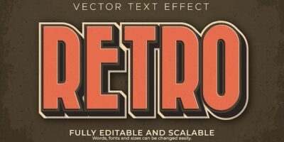Free Vector | Vintage editable text effect, retro and classic text style