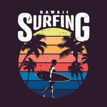 Free Vector | Vintage hawaii surfing label