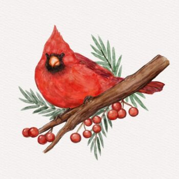 Free Vector | Watercolor cardinal bird illustration