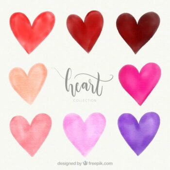 Free Vector | Watercolor heart collection