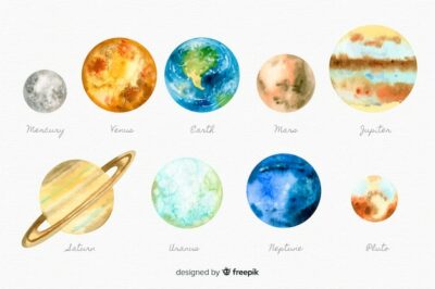Free Vector | Watercolor planet desing collection