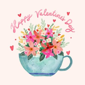 Free Vector | Watercolor valentine's day flowers illustration