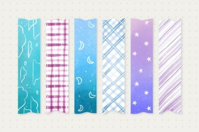Free Vector | Watercolor washi tape collection