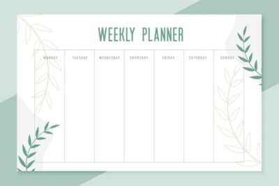 Free Vector | Weekly planner todo list organizer template design