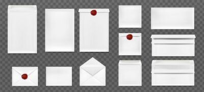 Free Vector | White envelopes with red wax seal