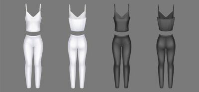 Free Vector | Woman clothes 3d vector tight pants and tank top
