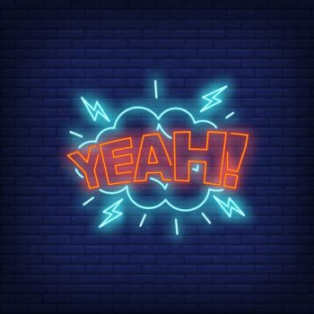Free Vector | Yeah lettering neon sign