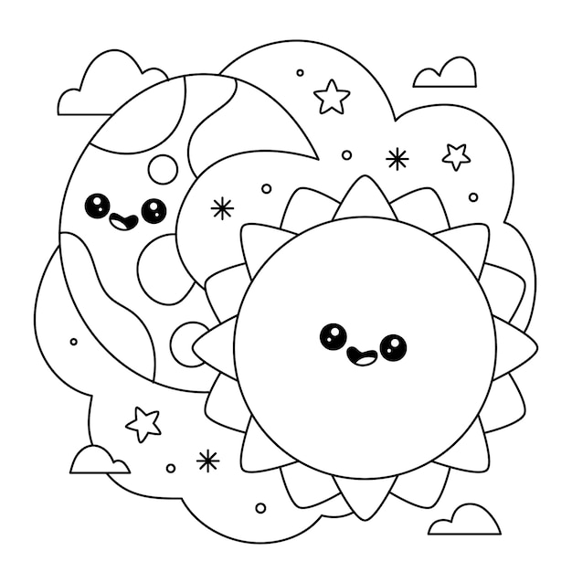 Free Vector | Hand drawn kawaii coloring book illustration