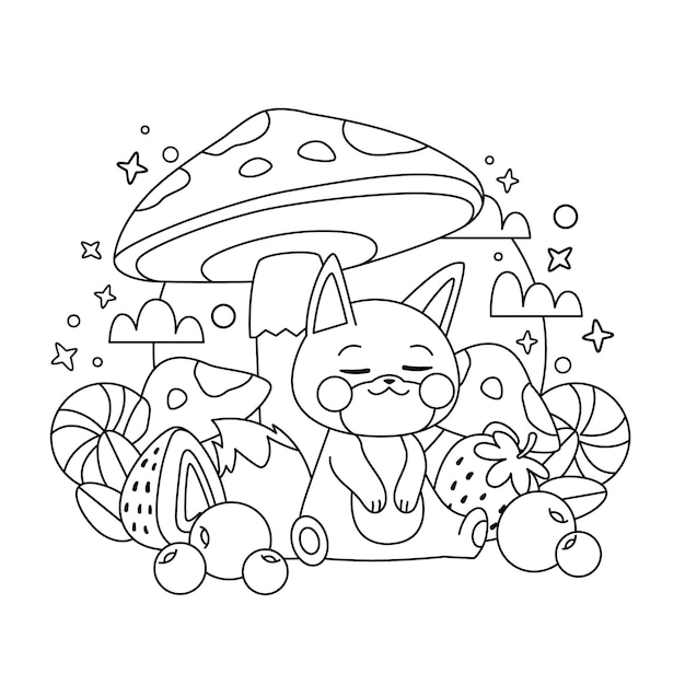 Free Vector | Hand drawn kawaii coloring book illustration