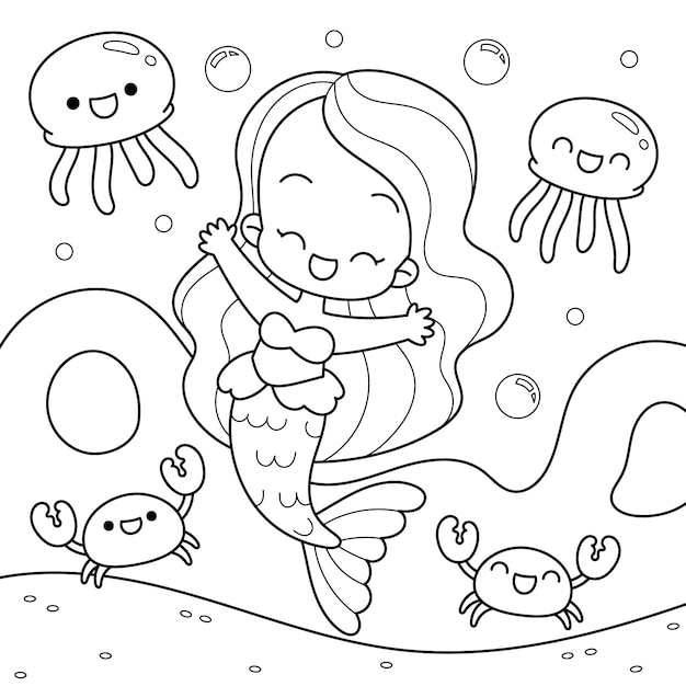 Free Vector | Hand drawn kawaii coloring book illustration