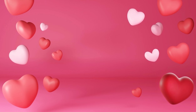 Free Photo | Minimal scene with a hearts in pastel colors