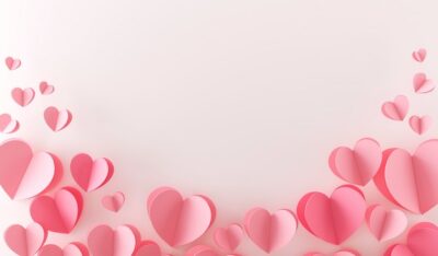 Free Photo | Top view of lots of pink hearts