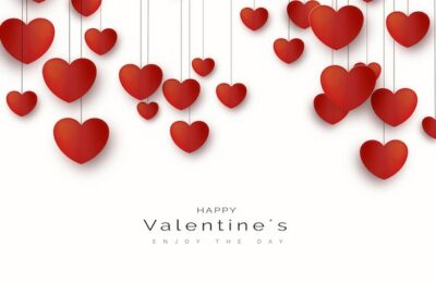 Free Photo | Valentines day concept card in paper cut style