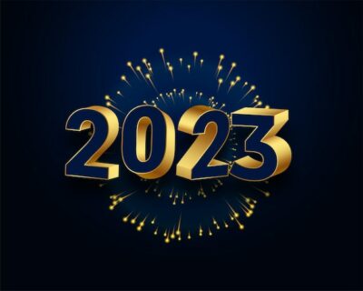 Free Vector | 2023 new year celebration background with text space and firework design