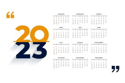 Free Vector | 2023 office calendar template for business stationery