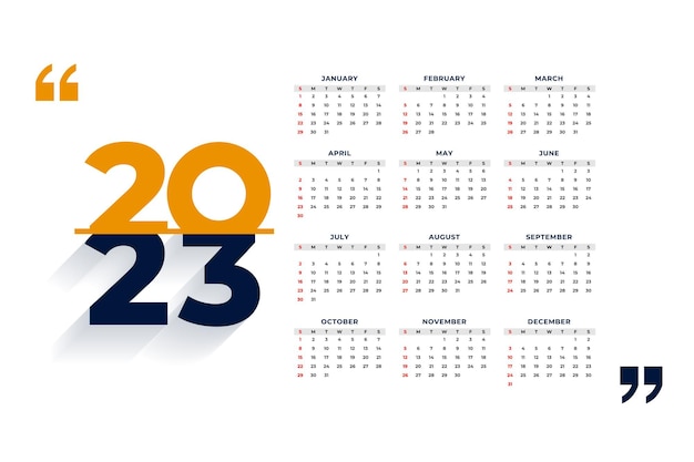 Free Vector | 2023 office calendar template for business stationery