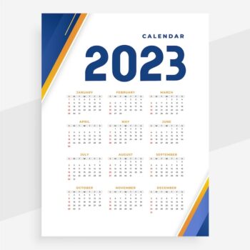 Free Vector | 2023 paper calendar layout in printable style vector