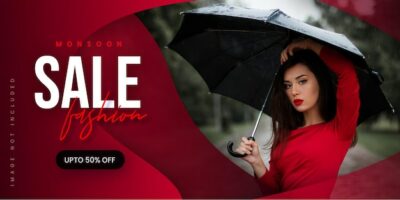 Free Vector | Abstract fashion monsoon sale banner offer discount business background free vector