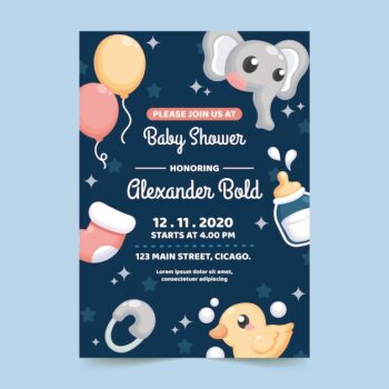 Free Vector | Baby shower invitation design