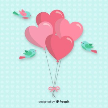 Free Vector | Balloons and birds background