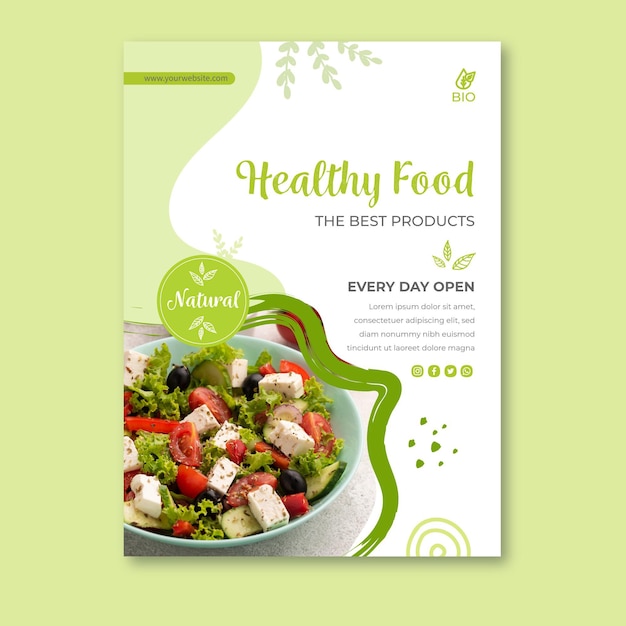 Free Vector | Bio and healthy food poster