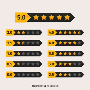 Free Vector | Black and yellow star rating design