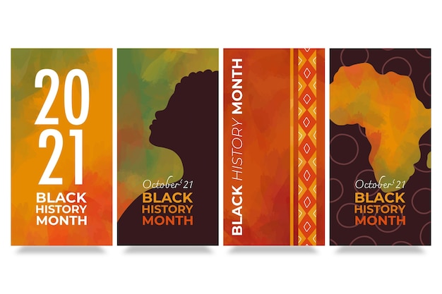Free Vector | Black history month instagram story collection