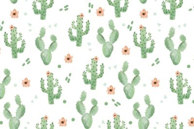 Free Vector | Cactus pattern concept
