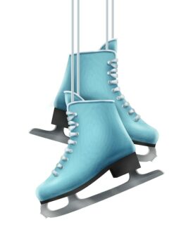 Free Vector | Cartoon style vector icon. ice skating boots. isolated on white background.