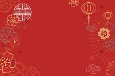 Free Vector | Chinese new year celebration festive red greeting background