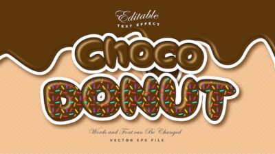 Free Vector | Choco donuts 3d bold text effect