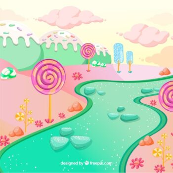 Free Vector | Colorful candy land background