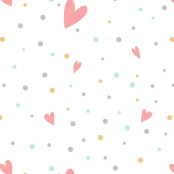 Free Vector | Colorful polka dots with hearts vector