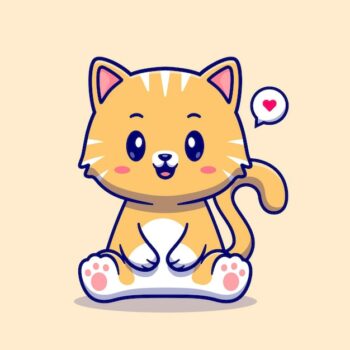 Free Vector | Cute cat sitting cartoon vector icon illustration. animal nature icon concept isolated premium vector. flat cartoon style