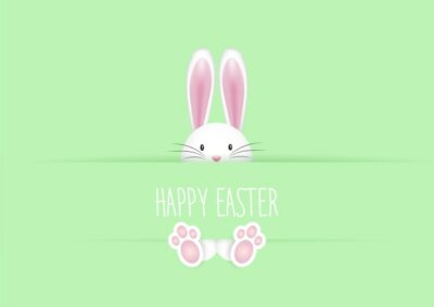 Free Vector | Cute easter greeting card with bunny rabbit