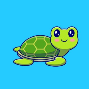 Free Vector | Cute happy turtle swimming cartoon . animal sporty icon concept isolated . flat cartoon style