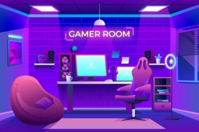 Free Vector | Detailed gamer room illustrated