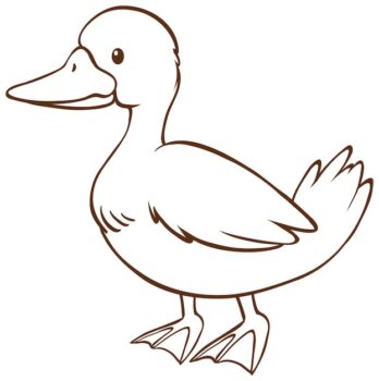 Free Vector | Duck in doodle simple style on white background