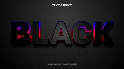 Free Vector | Editable black text effect, 3d text effect