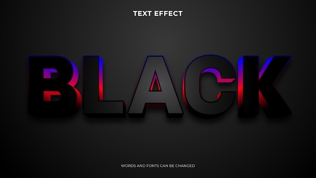 Free Vector | Editable black text effect, 3d text effect