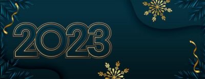 Free Vector | Elegant 2023 new year wishes banner with snowflake design