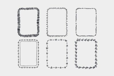 Free Vector | Engraving hand drawn doodle frames collection