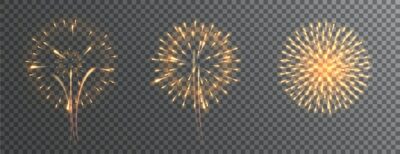 Free Vector | Fireworks bursting in various shapes christmas light firecracker rockets bursting