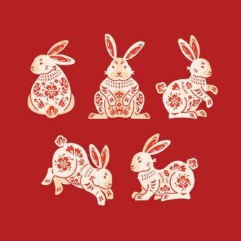 Free Vector | Flat chinese new year festival celebration elements collection