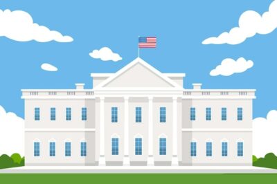 Free Vector | Flat design white house front view trademark