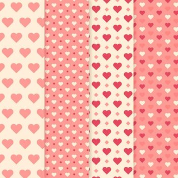 Free Vector | Flat heart pattern pack