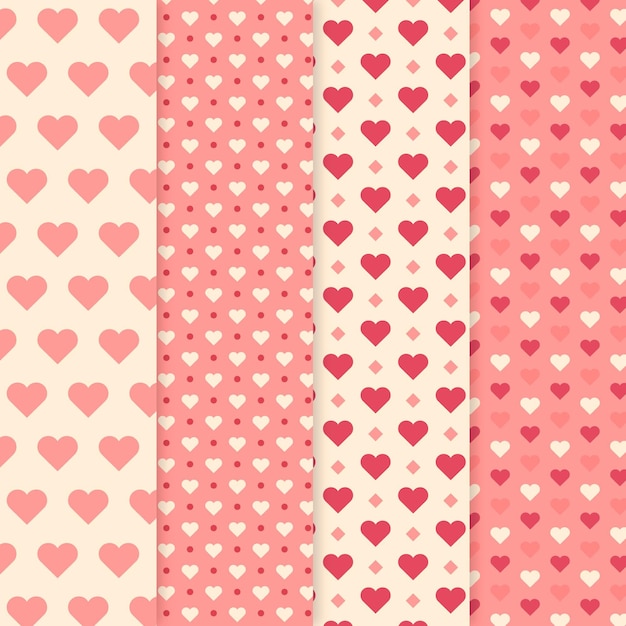 Free Vector | Flat heart pattern pack
