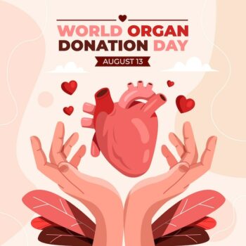 Free Vector | Flat world organ donation day illustration with hands showing heart