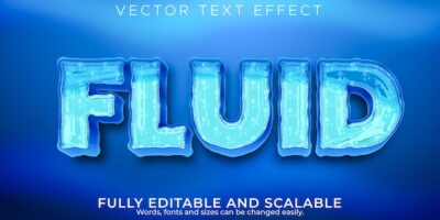 Free Vector | Fluid aqua text effect, editable water and ocean text style