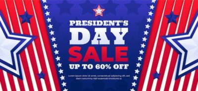 Free Vector | Gradient presidents day sale horizontal banner